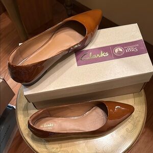Clarks Cognac Brown (Corbeth Abby) Flats 8.5 M